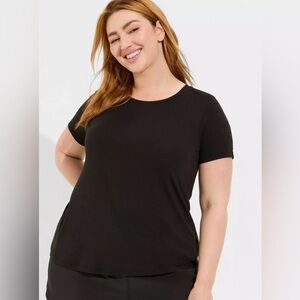 Torrid Athletic Wear Open Back Tee - Black